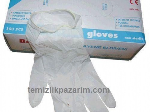 Pudrasız lateks muayene eldiveni
