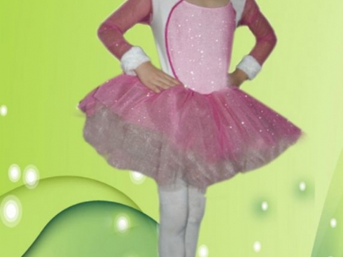 Pembe Uzun Kollu Tütü Kostümü